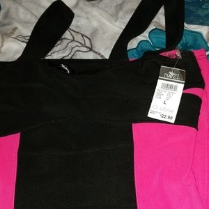 Rue 21 Hot pink and black body con dress